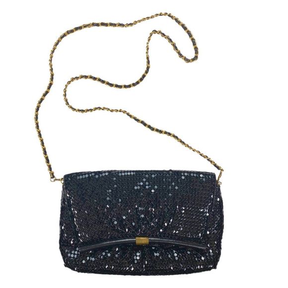 Vintage Black Mesh Metal Clutch - 9” x 6” - Picture 5 of 5